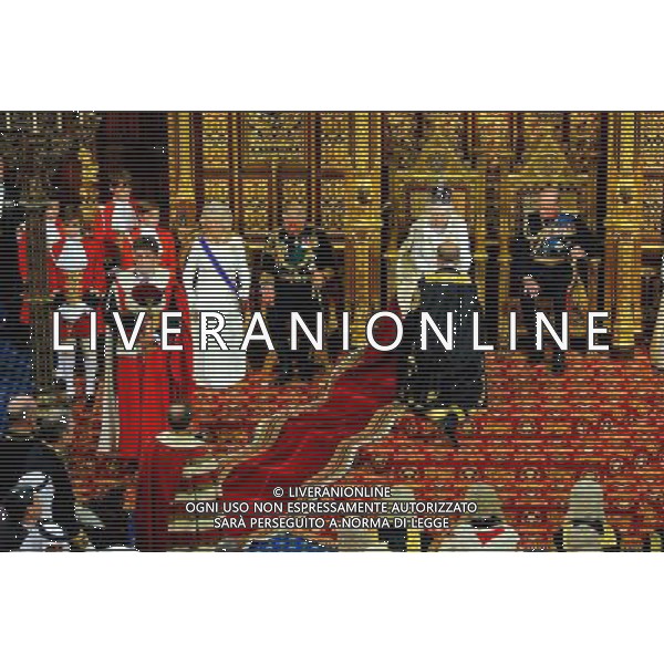 04/06/2014 Camilla Parker Bowles Duchess of Cornwall Prince Charles Prince of Wales Queen Elizabeth II and Prince Philip Duke of Edinburgh State Opening Of Parliament 2014 at Westminster Abbey in London AG ALDO LIVERANI SAS ONLY ITALY