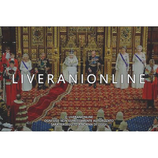 04/06/2014 Camilla Parker Bowles Duchess of Cornwall Prince Charles Prince of Wales Queen Elizabeth II and Prince Philip Duke of Edinburgh State Opening Of Parliament 2014 at Westminster Abbey in London AG ALDO LIVERANI SAS ONLY ITALY