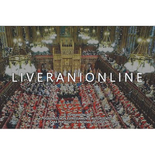 04/06/2014 Camilla Parker Bowles Duchess of Cornwall Prince Charles Prince of Wales Queen Elizabeth II and Prince Philip Duke of Edinburgh State Opening Of Parliament 2014 at Westminster Abbey in London AG ALDO LIVERANI SAS ONLY ITALY
