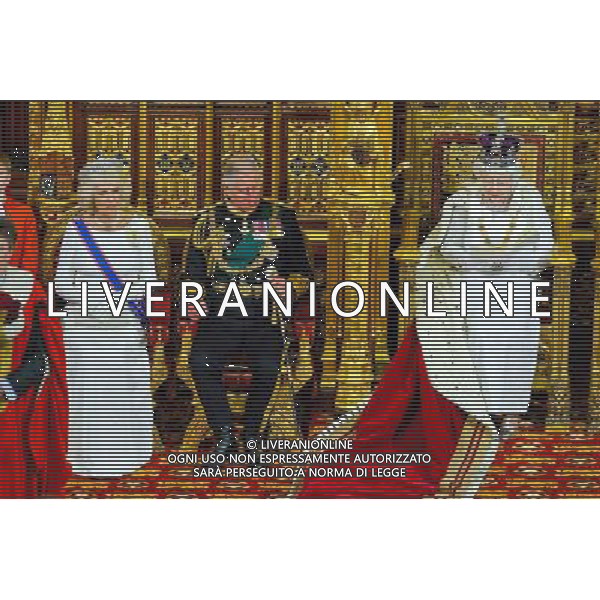 04/06/2014 Camilla Parker Bowles Duchess of Cornwall Prince Charles Prince of Wales and Queen Elizabeth II State Opening Of Parliament 2014 at Westminster Abbey in London AG ALDO LIVERANI SAS ONLY ITALY