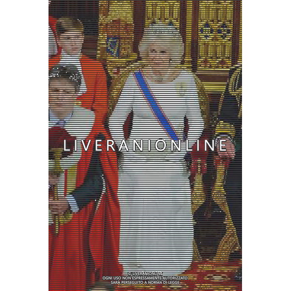 04/06/2014 Camilla Parker Bowles Duchess of Cornwall State Opening Of Parliament 2014 at Westminster Abbey in London AG ALDO LIVERANI SAS ONLY ITALY