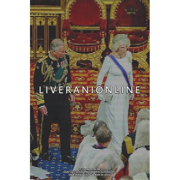 04/06/2014 Camilla Parker Bowles Duchess of Cornwall and Prince Charles Prince of Wales State Opening Of Parliament 2014 at Westminster Abbey in London AG ALDO LIVERANI SAS ONLY ITALY