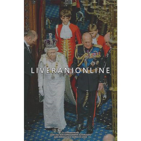 04/06/2014 Queen Elizabeth II and Prince Philip Duke of Edinburgh State Opening Of Parliament 2014 at Westminster Abbey in London AG ALDO LIVERANI SAS ONLY ITALY