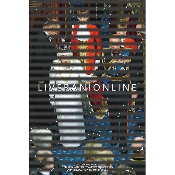 04/06/2014 Queen Elizabeth II and Prince Philip Duke of Edinburgh State Opening Of Parliament 2014 at Westminster Abbey in London AG ALDO LIVERANI SAS ONLY ITALY