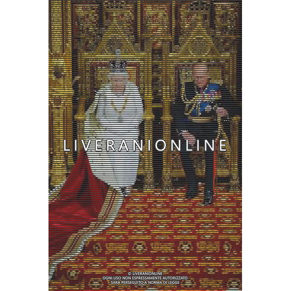 04/06/2014 Queen Elizabeth II and Prince Philip Duke of Edinburgh State Opening Of Parliament 2014 at Westminster Abbey in London AG ALDO LIVERANI SAS ONLY ITALY