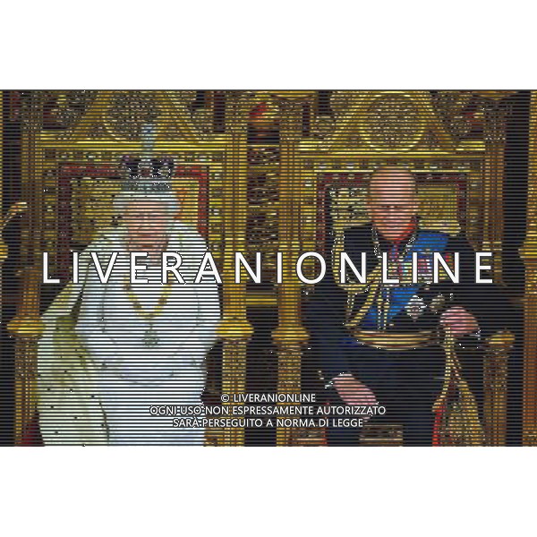 04/06/2014 Queen Elizabeth II and Prince Philip Duke of Edinburgh State Opening Of Parliament 2014 at Westminster Abbey in London AG ALDO LIVERANI SAS ONLY ITALY