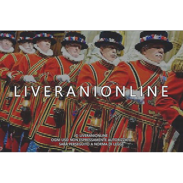 04/06/2014 Yeomen of the Guard prepare to conduct a ceremonial search before the State Opening Of Parliament 2014 at Westminster Abbey in London AG ALDO LIVERANI SAS ONLY ITALY