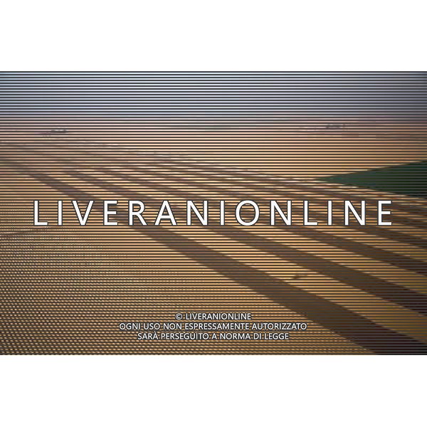 Aerial view of drought conditions as President Barack Obama travels aboard Marine One from Fresno to Firebaugh, Calif., Feb. 14, 2014. ©photoshot/Agenzia Aldo Liverani sas - ITALY ONLY - Il Presidente americano Barack Obama