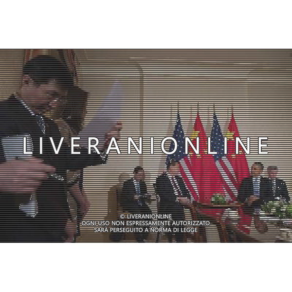 President Barack Obama holds a bilateral meeting with President Xi Jinping of China at the U.S. Ambassador\'s residence in The Hague, the Netherlands, March 24, 2014. ©PHOTOSHOT/Agenzia Aldo Liverani sas - ITALY ONLY - EDITORIAL USE ONLY - Il Presidente americano Barack Obama