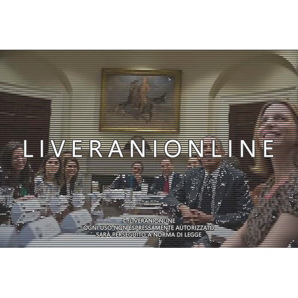 President Barack Obama drops by an Affordable Care Act meeting in the Roosevelt Room of the White House, March 12, 2014. ©PHOTOSHOT/Agenzia Aldo Liverani sas - ITALY ONLY - EDITORIAL USE ONLY - Il Presidente americano Barack Obama