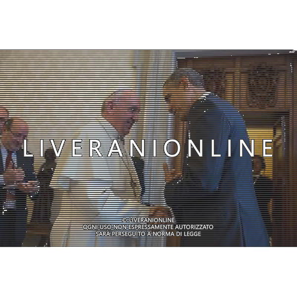 President Barack Obama bids farewell to Pope Francis following a private audience at the Vatican, March 27, 2014. ©PHOTOSHOT/Agenzia Aldo Liverani sas - ITALY ONLY - EDITORIAL USE ONLY - Il Presidente americano Barack Obama