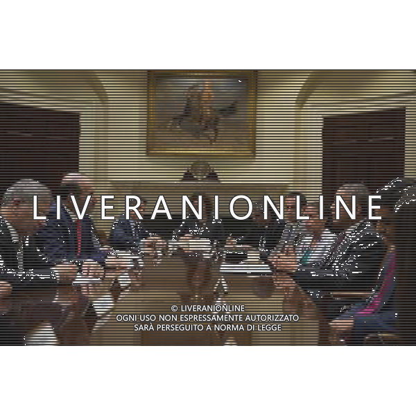 President Barack Obama drops by National Security Advisor Susan E. Rice\'s meeting with Syrian Opposition Coalition President Ahmad Jarba, second from left, in the Roosevelt Room of the White House, May 13, 2014. ©PHOTOSHOT/Agenzia Aldo Liverani sas - ITALY ONLY - EDITORIAL USE ONLY - Il Presidente americano Barack Obama