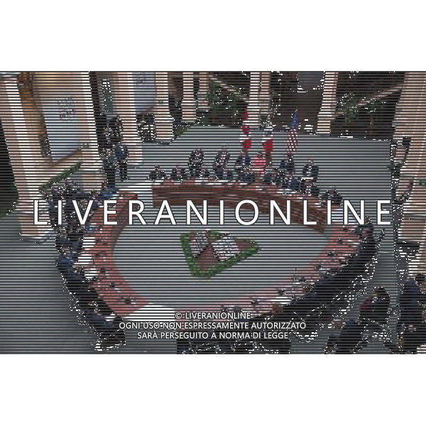 President Barack Obama meets with President Enrique Pe ±a Nieto of Mexico and Prime Minister Stephen Harper of Canada, at the Palacio de Justicia during the North American Leaders Summit in Toluca, Mexico, Feb. 19, 2014. ©PHOTOSHOT/Agenzia Aldo Liverani sas - ITALY ONLY - EDITORIAL USE ONLY - Il Presidente americano Barack Obama