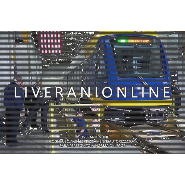 President Barack Obama and Transportation Secretary Anthony Foxx tour the Metro Transit Light Rail Operations and Maintenance Facility in St. Paul, Minn., Feb. 26, 2014. ©PHOTOSHOT/Agenzia Aldo Liverani sas - ITALY ONLY - EDITORIAL USE ONLY - Il Presidente americano Barack Obama