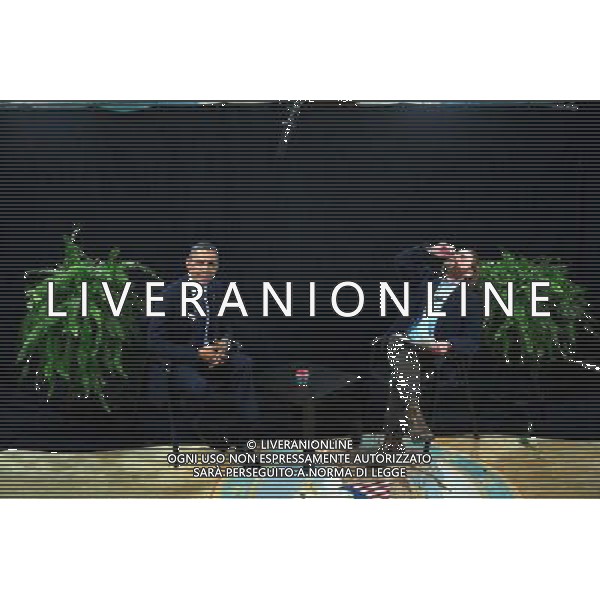 President Barack Obama participates in an interview with Zach Galifianakis for \'Between Two Ferns with Zach Galifianakis\' in the Diplomatic Reception Room of the White House, Feb. 24, 2014. ©PHOTOSHOT/Agenzia Aldo Liverani sas - ITALY ONLY - EDITORIAL USE ONLY - Il Presidente americano Barack Obama