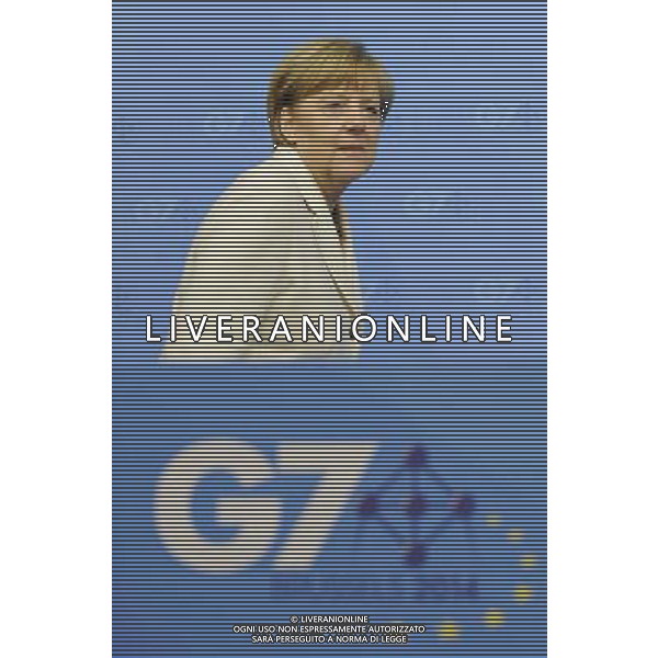 (140605) -- BRUSSELS, June 5, 2014 () -- Germany\'s Chancellor Angela Merkel arrives at a press briefing after the G7 Summit, at the EU Council headquarters in Brussels of Belgium, June 5, 2014.(/Ye Pingfan) ©PHOTOSHOT/Agenzia Aldo Liverani sas - ITALY ONLY - EDITORIAL USE ONLY - Vertice del G7 a Bruxelles, in Belgio, 5 Giugno 2014