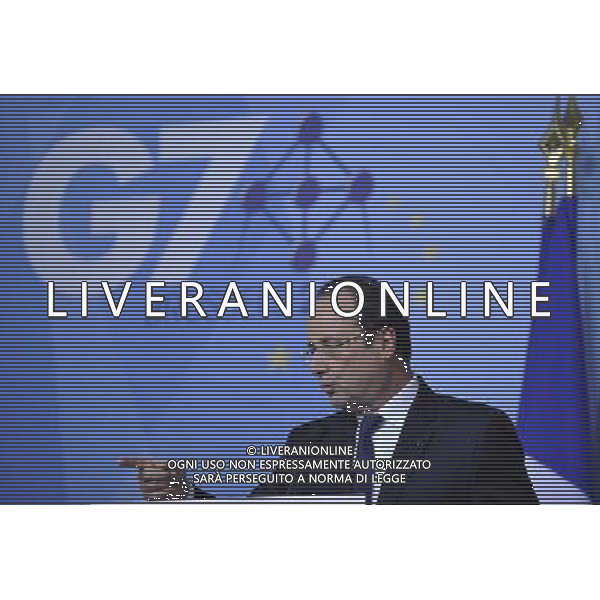(140605) -- BRUSSELS, June 5, 2014 () -- France\'s President Francois Hollande speaks at a press briefing after the G7 Summit, at the EU Council headquarters in Brussels of Belgium, June 5, 2014.(/Ye Pingfan) ©PHOTOSHOT/Agenzia Aldo Liverani sas - ITALY ONLY - EDITORIAL USE ONLY - Vertice del G7 a Bruxelles, in Belgio, 5 Giugno 2014