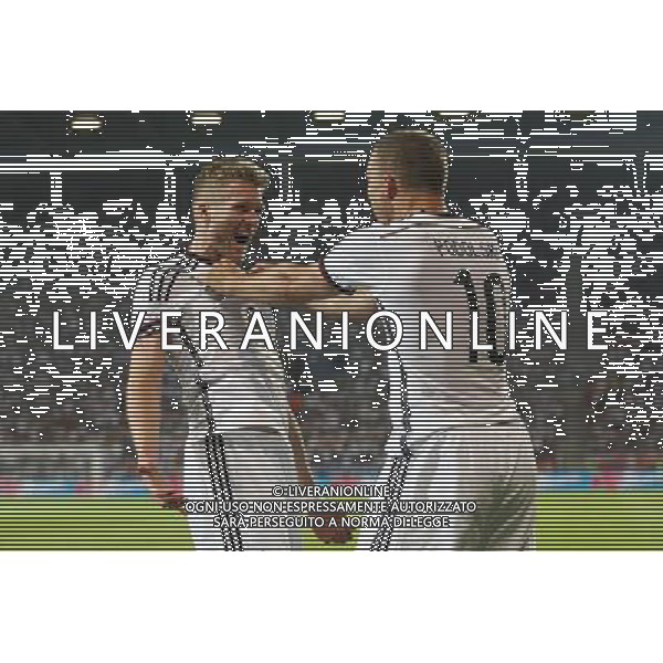 06.06.2014, Coface Arena, Mainz, GER, FIFA WM, Testspiel, Deutschland vs Armenien, im Bild Andre Schuerrle (Deutschland) bejubelt seinen Treffer zum 1:0 mit Lukas Podolski (Deutschland) // during friendly match between Germany and Armenia for Preparation of the FIFA Worldcup Brasil 2014 at the Coface Arena in Mainz, Germany on 2014/06/06. EXPA Pictures © 2014, PhotoCredit: EXPA/ Eibner-Pressefoto/ Neis *****ATTENTION - OUT of GER***** ©photoshot/Agenzia Aldo Liverani sas - ITALY ONLY - Germania vs Armenia partita amichevole in preparazione della Coppa del Mondo FIFA Brasile 2014 Coface Arena di Magonza, in Germania 06 giugno 2014
