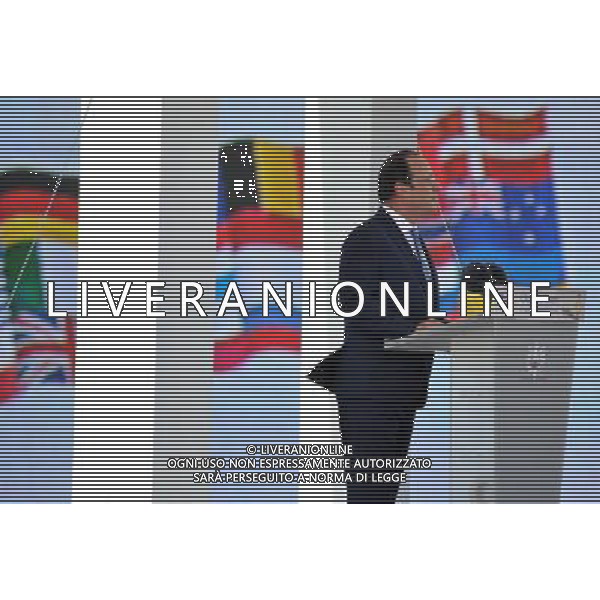 (140606) -- NORMANDY, June 6, 2014 () -- French President Francois Hollande speaks during a ceremony marking 70th anniversary of D-Day landings, in Sword beach in Ouistreham, Normandy, northern France on June 6, 2014.(/Chen Xiaowei) ©photoshot/Agenzia Aldo Liverani sas - ITALY ONLY - Celebrazioni del 70mo anniversario degli sbarchi del D-Day, in spiaggia Sword in Ouistreham, Normandia, nel nord della Francia il 6 giugno 2014.