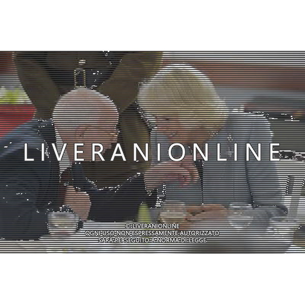  D-Day 70th Anniversary commemorations. - **ROYAL ROTA** - HRH Prince Charles and the Duchess Of Cornwall attend a lunch with D-day veterans at a community centre in Ranville, Normandy, France. Â©PHOTOSHOT/Agenzia Aldo Liverani sas - ITALY ONLY - EDITORIAL USE ONLY