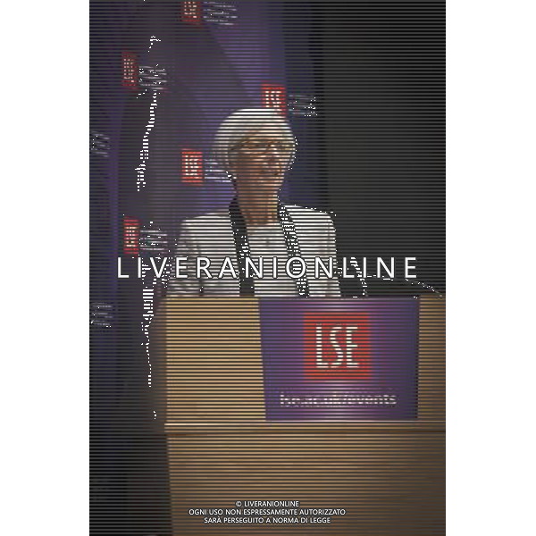 International Monetary Fund (IMF) Managing Director Christine Lagarde speaks at a lecture at the London School of Economics (LSE) in London on June 6, 2014 ©PHOTOSHOT/Agenzia Aldo Liverani sas - ITALY ONLY - EDITORIAL USE ONLY ©photoshot/Agenzia Aldo Liverani sas - ITALY ONLY - L\'amministratore delegato del Fondo Monetario Internazionale (FMI) Christine Lagarde parla in una conferenza alla London School of Economics (LSE), a Londra il 6 giugno 2014