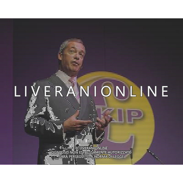 Eastbourne, UK, 07/06/2014 : UKIP South East Conference. Party leader Nigel Farage addresses the 3rd annual UKIP South East Conference at The Winter Garden. Previously the event was held in Frimley but has moved to a new venue in Eastbourne due to growing numbers. In the first year it was held, 450 members attended the conference, last year the figure was 750. This year over 1000 members are expected.. ©PHOTOSHOT/Agenzia Aldo Liverani sas - ITALY ONLY - EDITORIAL USE ONLY - Terza conferenza annuale dell\'UKIP South East presso il Winter Garden.