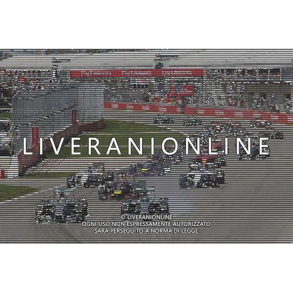 Nico Rosberg (GER) Mercedes AMG F1 W05 (Right) locks up under braking at the start of the race next to team mate Lewis Hamilton (GBR) Mercedes AMG F1 W05. 08.06.2014. Formula 1 World Championship, Rd 7, Canadian Grand Prix, Montreal, Canada, Race Day. - www.xpbimages.com, EMail: requests@xpbimages.com - copy of publication required for printed pictures. Every used picture is fee-liable. © Copyright: Moy / XPB Images AG ALDO LIVERANI SAS ONLY ITALY