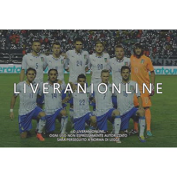 FIFA World Cup Brasile 2014 Amichevole Volta Redonda (Rio de Janeiro) - 08.06.2014 Fluminense-Italia Nella Foto:italia squadra formazione thiago motta,darmian,ranocchia,paletta,immobile,perin,cerci,aquilani,insigne,abate,parolo /Ph.Vitez-Ag. Aldo Liverani