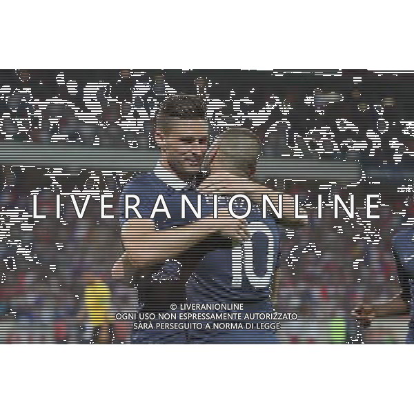 Joie France - Olivier GIROUD / Karim BENZEMA - 08.06.2014 - France / Jamaique - Match amical Photo : Fred Marvaux / Icon Sport