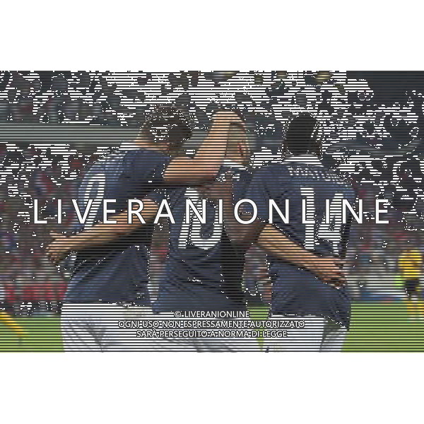 Joie France - Olivier GIROUD / Karim BENZEMA / Blaise MATUIDI - 08.06.2014 - France / Jamaique - Match amical Photo : Fred Marvaux / Icon Sport AG ALDO LIVERANI SAS ONLY ITALY