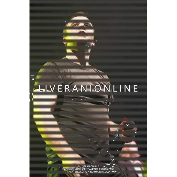 Samuel Herring of American synthpop band Future Islands performing on Day Two of Field Day Festival, Victoria Park, London, England, UK on Sunday 8th June, 2014.
