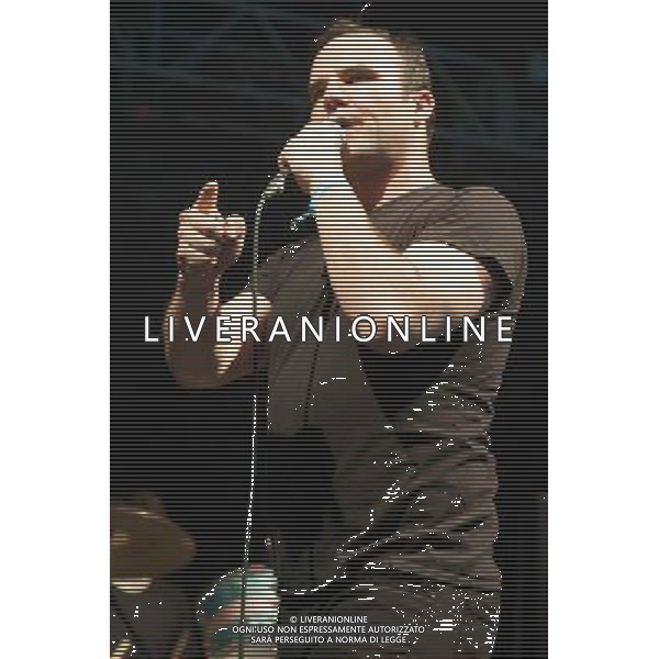 Samuel Herring of American synthpop band Future Islands performing on Day Two of Field Day Festival, Victoria Park, London, England, UK on Sunday 8th June, 2014.