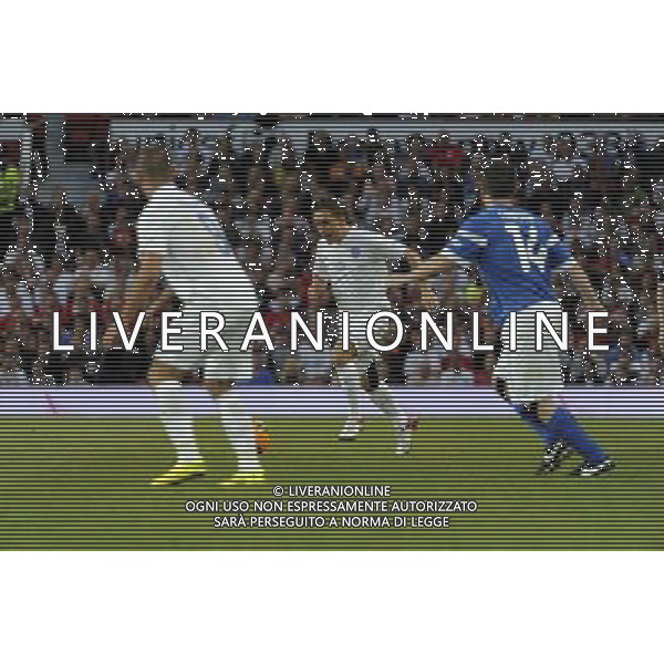 Soccer Aid at Old Trafford Football Club Manchester on 8th June 2014. Mark Owen. ©PHOTOSHOT/Agenzia Aldo Liverani sas - ITALY ONLY - EDITORIAL USE ONLY - Partita di beneficenza tra l\'Inghilterra e Resto del Mondo con le stelle mondiali del calcio e dello spettacolo all\'Old Trafford, stadio del Manchester United, 8 giugno 2014