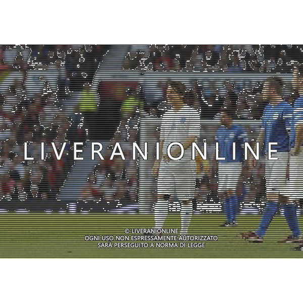 Soccer Aid at Old Trafford Football Club Manchester on 8th June 2014. Mark Owen. ©PHOTOSHOT/Agenzia Aldo Liverani sas - ITALY ONLY - EDITORIAL USE ONLY - Partita di beneficenza tra l\'Inghilterra e Resto del Mondo con le stelle mondiali del calcio e dello spettacolo all\'Old Trafford, stadio del Manchester United, 8 giugno 2014