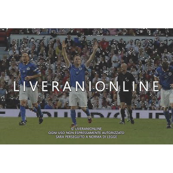 Soccer Aid at Old Trafford Football Club Manchester on 8th June 2014. Nicky Byrne celebrates scoring a goal. ©PHOTOSHOT/Agenzia Aldo Liverani sas - ITALY ONLY - EDITORIAL USE ONLY - Partita di beneficenza tra l\'Inghilterra e Resto del Mondo con le stelle mondiali del calcio e dello spettacolo all\'Old Trafford, stadio del Manchester United, 8 giugno 2014