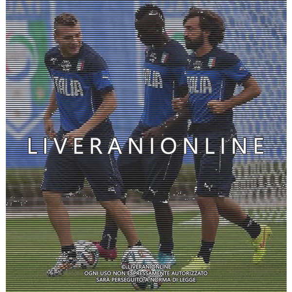 FIFA World Cup Brasile 2014 Mangaritiba (Rio de Janeiro) - 10.06.2014 Allenamento Italia Nella Foto:immobile pirlo balotelli /Ph.Vitez-Ag. Aldo Liverani