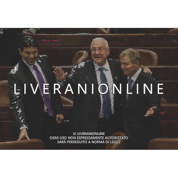 (140610) -- JERUSALEM, June 10, 2014 () -- Reuven Rivlin (C) is greeted at the Knesset (Israeli parliament) in Jerusalem, on June 10, 2014. Former Israeli parliamentary speaker Reuven Rivlin was elected as Israel\'s new president Tuesday in a runoff vote by the Israeli Knesset (parliament). (/Li Rui)(cy) ©PHOTOSHOT/Agenzia Aldo Liverani sas - ITALY ONLY - EDITORIAL USE ONLY