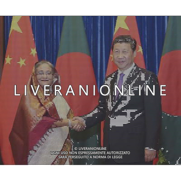 (140610) -- BEIJING, June 10, 2014 () -- Chinese President Xi Jinping (R) meets with Bangladeshi Prime Minister Sheikh Hasina Wajed in Beijing, capital of China, June 10, 2014. (/Ding Lin) (zkr) ©PHOTOSHOT/Agenzia Aldo Liverani sas - ITALY ONLY - EDITORIAL USE ONLY
