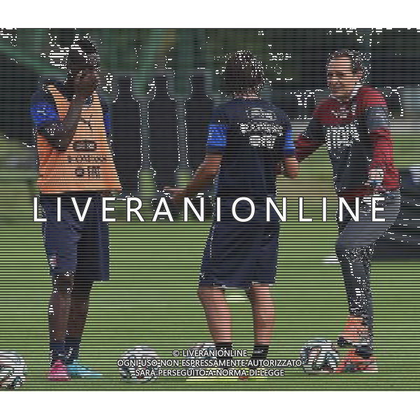FIFA World Cup Brasile 2014 Mangaritiba (Rio de Janeiro) - 11.06.2014 Allenamento Italia Nella Foto:prandelli si ferma a parlare con balotelli e pirlo a fine allenamento /Ph.Vitez-Ag. Aldo Liverani