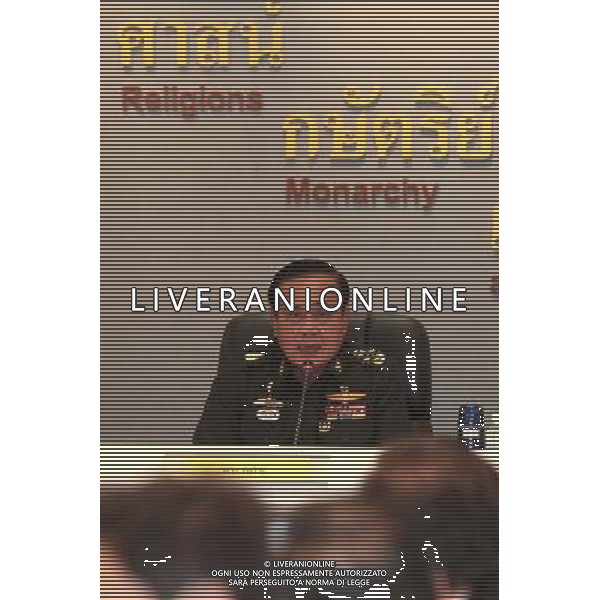 (140611) -- BANGKOK, June 11, 2014 () -- Prayuth Chan-ocha, Chief Gen. of the National Council for Peace and Order (NCPO), speaks at the meeting of NCPO with Thai ambassadors at Royal Thai Army head quarter in Bangkok, Thailand, June 11, 2014. (/Pool Photo by Thai Army) ©PHOTOSHOT/Agenzia Aldo Liverani sas - ITALY ONLY - EDITORIAL USE ONLY
