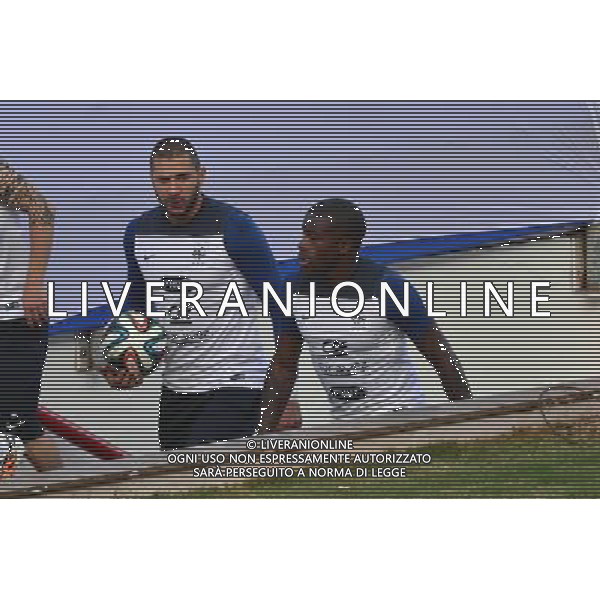 Karim BENZEMA / Rio MAVUBA - 11.06.2014 - Entrainement Equipe de France - Coupe du Monde 2014 Photo : Dave Winter / Icon Sport AG ALDO LIVERANI SAS ONLY ITALY