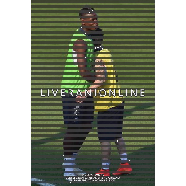 Paul POGBA / Mathieu VALBUENA - 11.06.2014 - Entrainement Equipe de France - Coupe du Monde 2014 Photo : Dave Winter / Icon Sport AG ALDO LIVERANI SAS ONLY ITALY