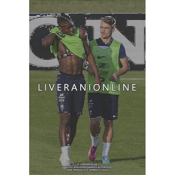 Paul POGBA / Antoine GRIEZMANN - 11.06.2014 - Entrainement Equipe de France - Coupe du Monde 2014 Photo : Dave Winter / Icon Sport AG ALDO LIVERANI SAS ONLY ITALY