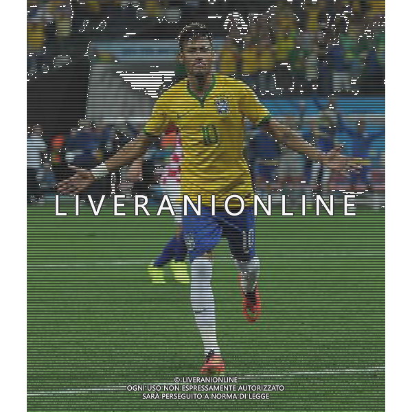 FIFA World Cup Brasile 2014 Gruppo A San Paolo - 12.06.2014 Brasile-Croazia Nella Foto:neymar esulta secondo gol /Ph.Vitez-Ag. Aldo Liverani