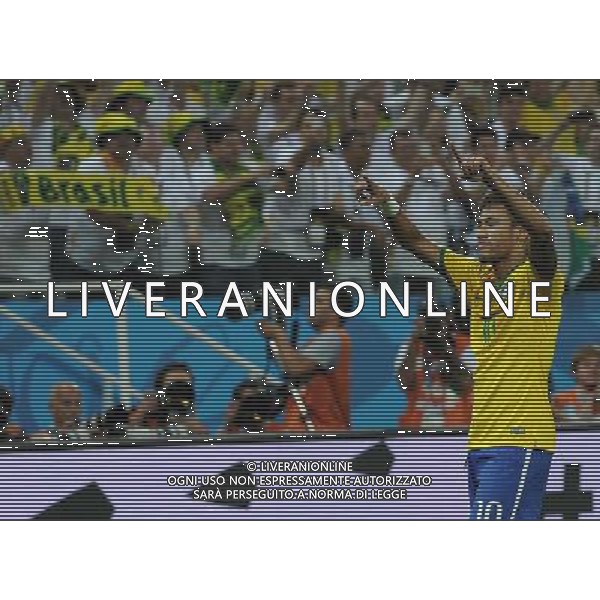 FIFA World Cup Brasile 2014 Gruppo A San Paolo - 12.06.2014 Brasile-Croazia Nella Foto:neymar esulta secondo gol /Ph.Vitez-Ag. Aldo Liverani