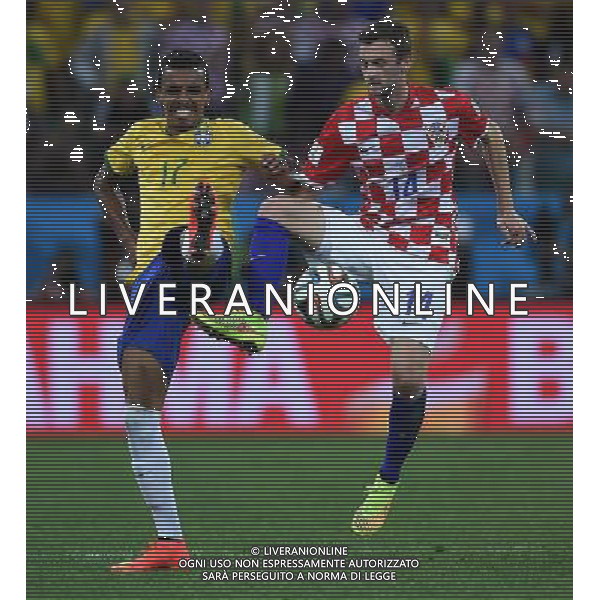 FIFA World Cup Brasile 2014 Gruppo A San Paolo - 12.06.2014 Brasile-Croazia Nella Foto:luiz gustavo-brozovic /Ph.Vitez-Ag. Aldo Liverani