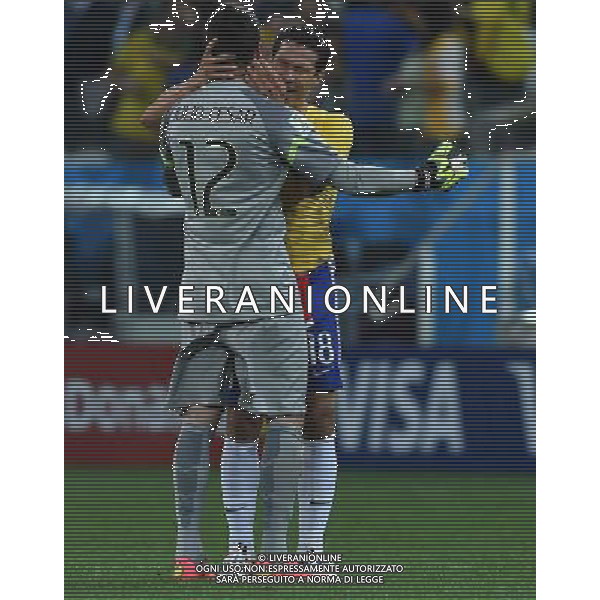 FIFA World Cup Brasile 2014 Gruppo A San Paolo - 12.06.2014 Brasile-Croazia Nella Foto:esultanza finale julio cesar e hernanes /Ph.Vitez-Ag. Aldo Liverani