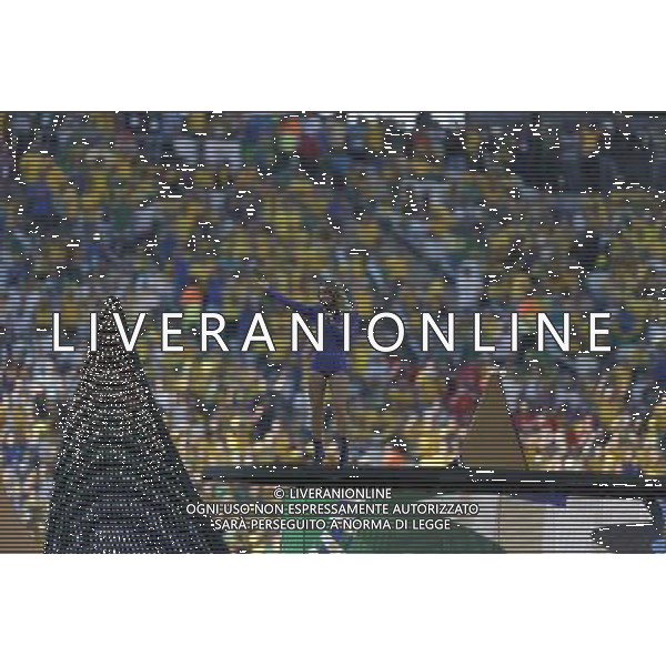 (140612) -- SAO PAULO, June 12, 2014 () -- Claudia Leitte performs during the opening ceremony of 2014 FIFA World Cup in the Arena de Sao Paulo Stadium in Sao Paulo, Brazil, June 12, 2014. (/Wang Lili)(rh) AG ALDO LIVERANI SAS ONLY ITALY