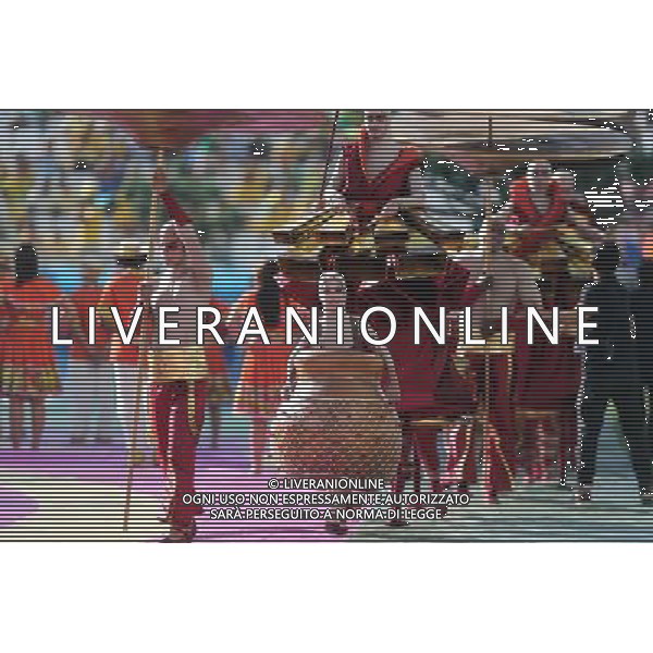 (140612) -- SAO PAULO, June 12, 2014 () -- Performers are seen on the opening ceremony of 2014 FIFA World Cup in the Arena de Sao Paulo Stadium in Sao Paulo, Brazil, June 12, 2014.(/Xu Zijian)(pcy) AG ALDO LIVERANI SAS ONLY ITALY