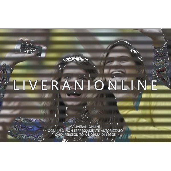 (140612) -- SAO PAULO, June 12, 2014 () -- Fans enter into the Arena de Sao Paulo Stadium before the opening match of 2014 FIFA World Cup in Sao Paulo, Brazil, June 12, 2014. (/Wang Lili)(rh) AG ALDO LIVERANI SAS ONLY ITALY